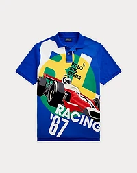 Classic Fit Mesh Graphic Polo Shirt