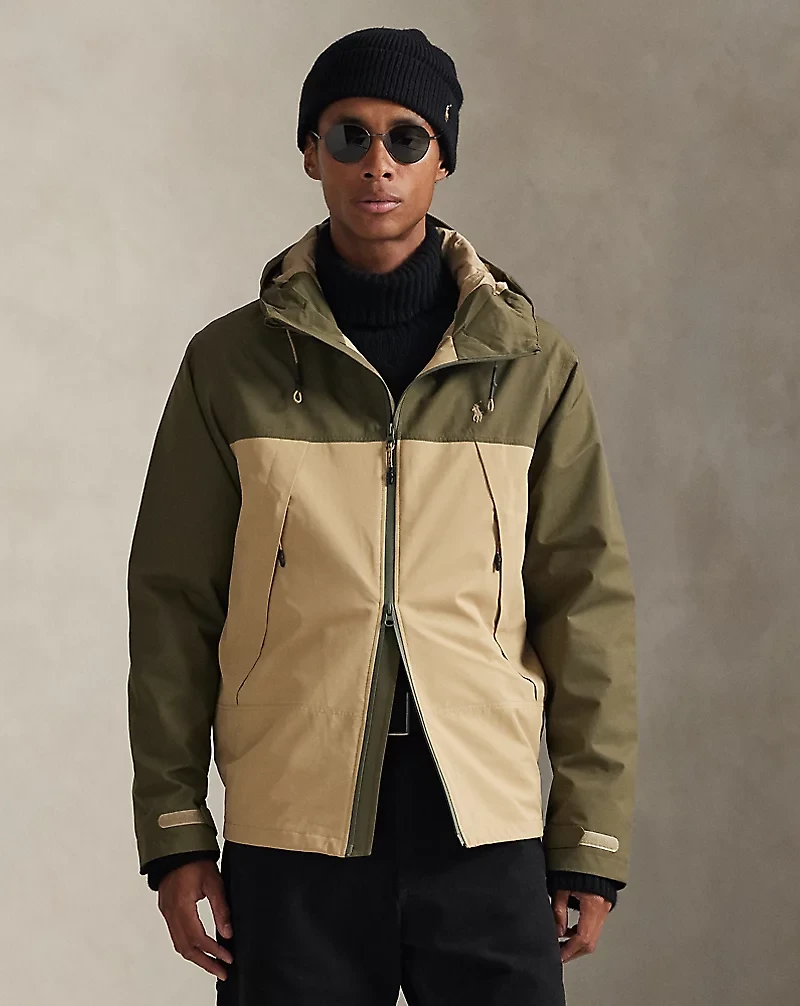 Color-Blocked Hooded Jacket