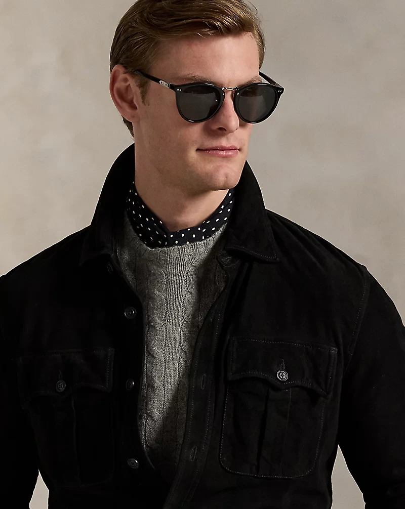 Suede Utility Shirt Jacket