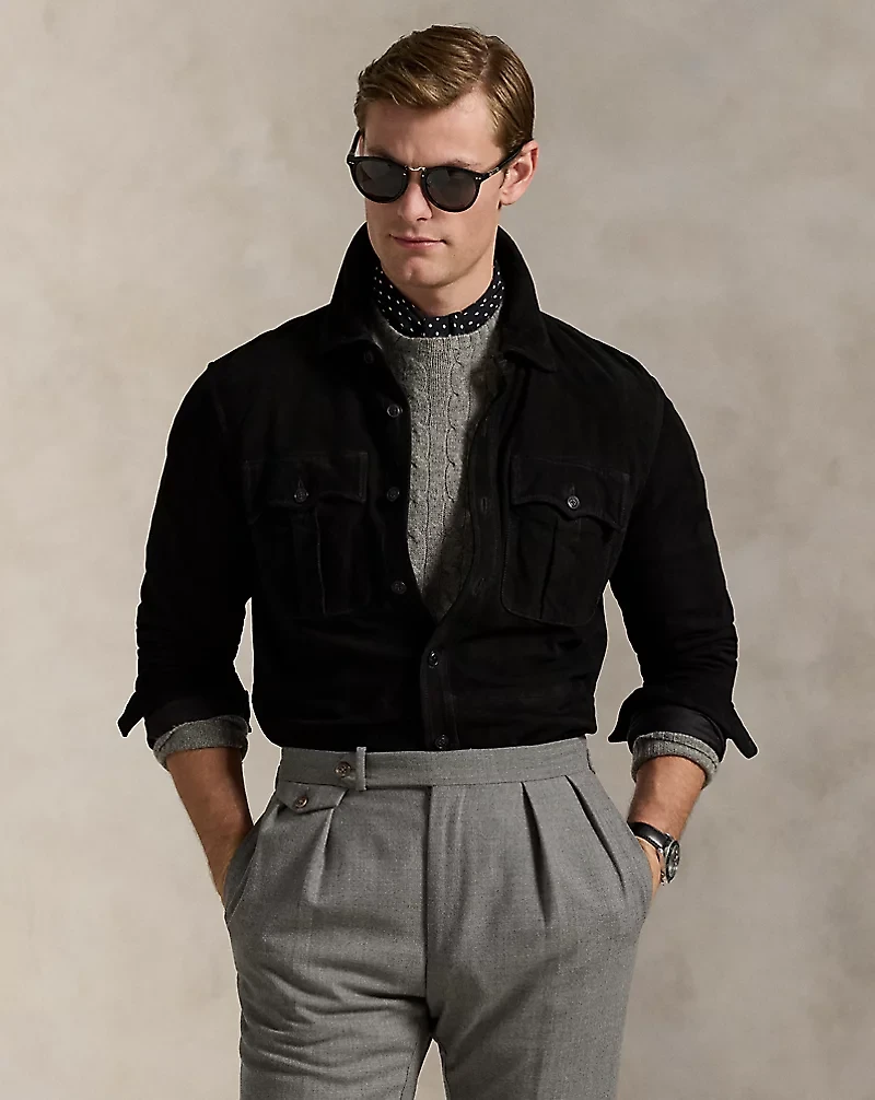 Suede Utility Shirt Jacket