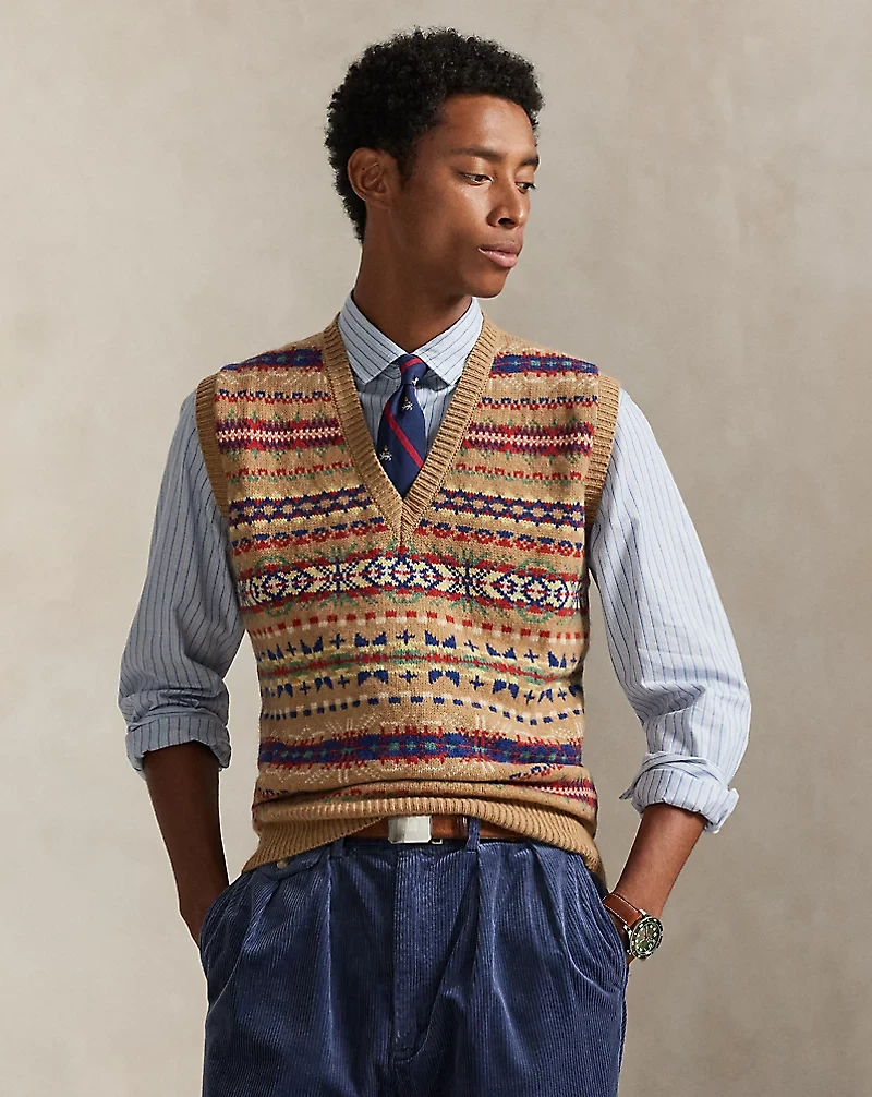Fair Isle Wool Sweater Vest