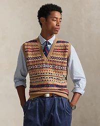 Fair Isle Wool Sweater Vest