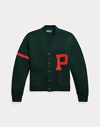 Wool V-Neck Letter Cardigan