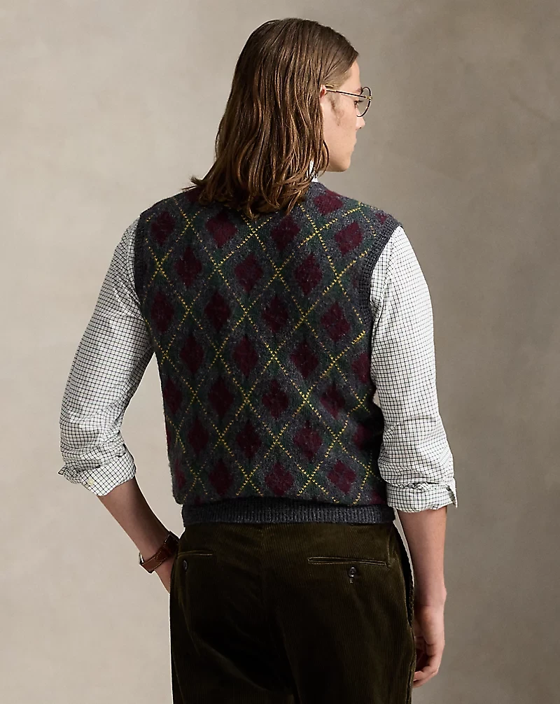 Argyle Wool-Cashmere Sweater Vest