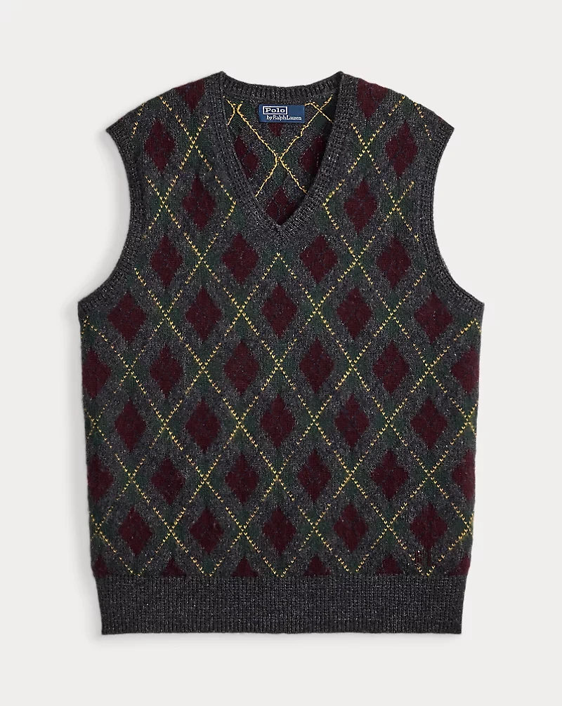 Argyle Wool-Cashmere Sweater Vest