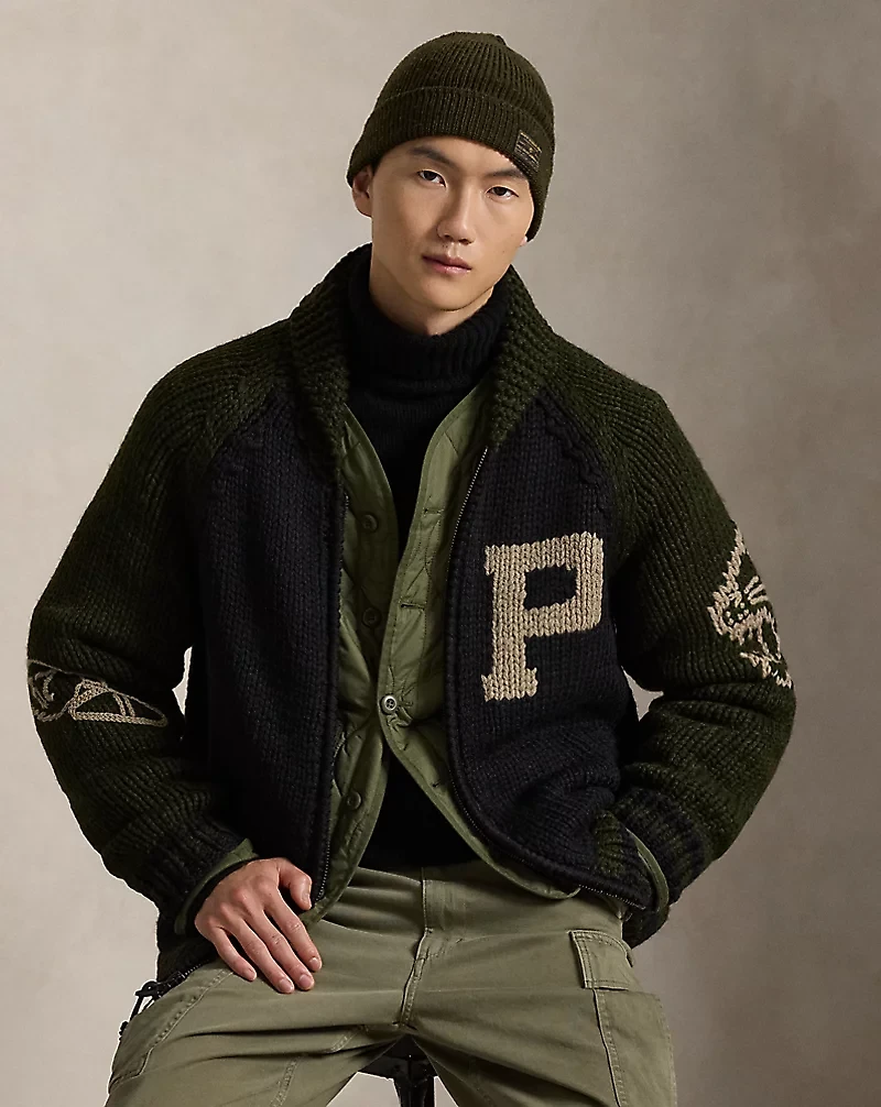 Wool Shawl-Collar Cardigan