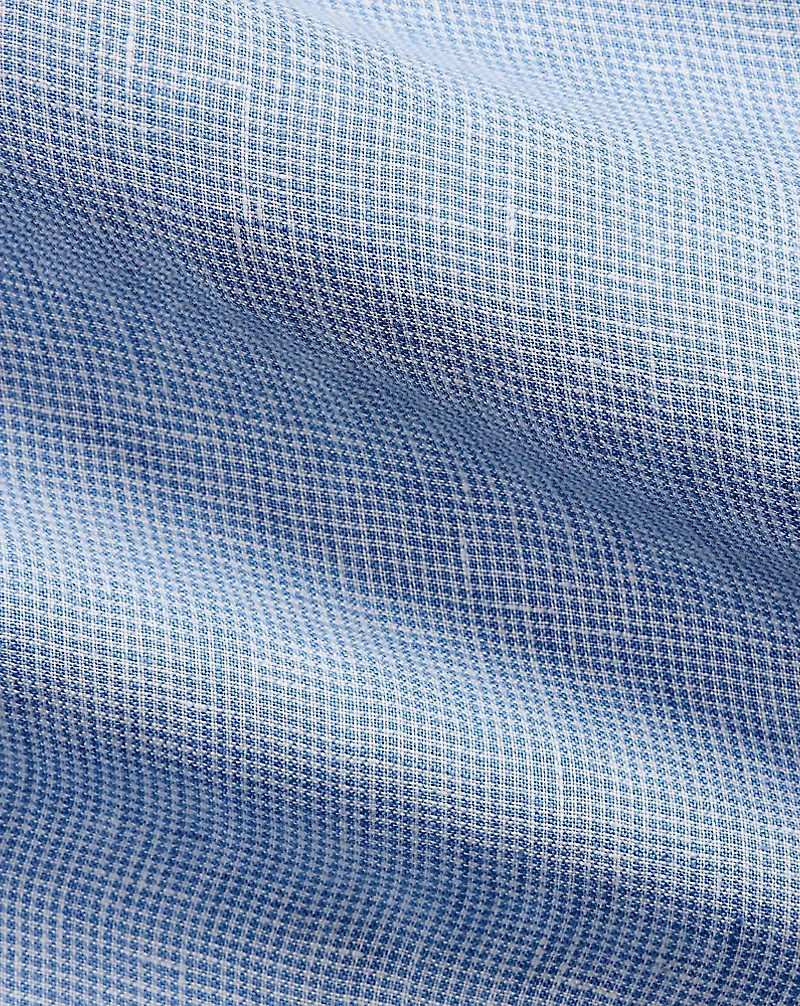 Classic Fit Houndstooth Linen Shirt