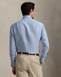 Classic Fit Houndstooth Linen Shirt