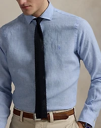 Classic Fit Houndstooth Linen Shirt