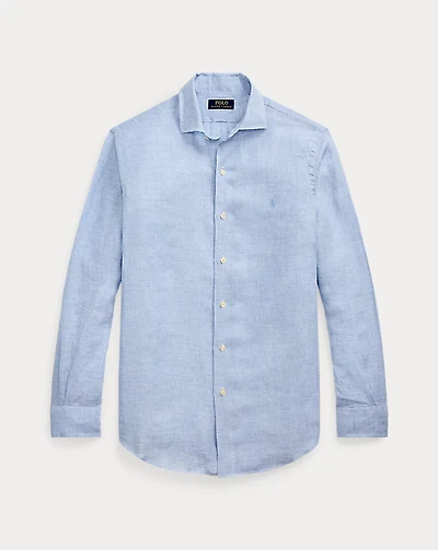 Classic Fit Houndstooth Linen Shirt