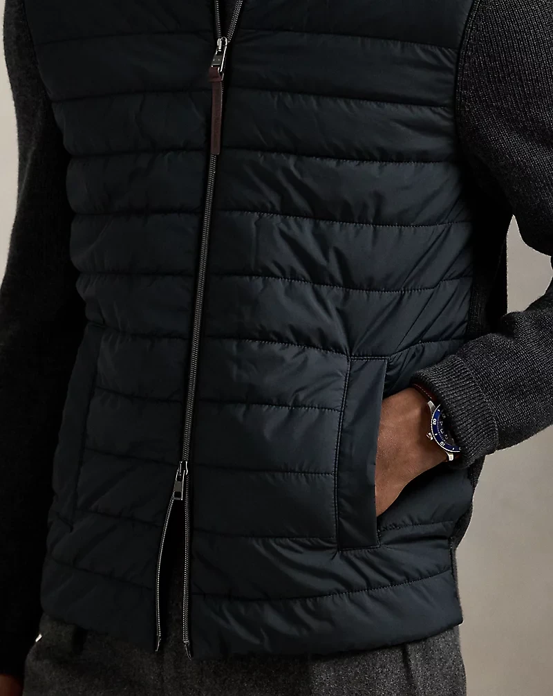 Washable Wool Hybrid Full-Zip Sweater