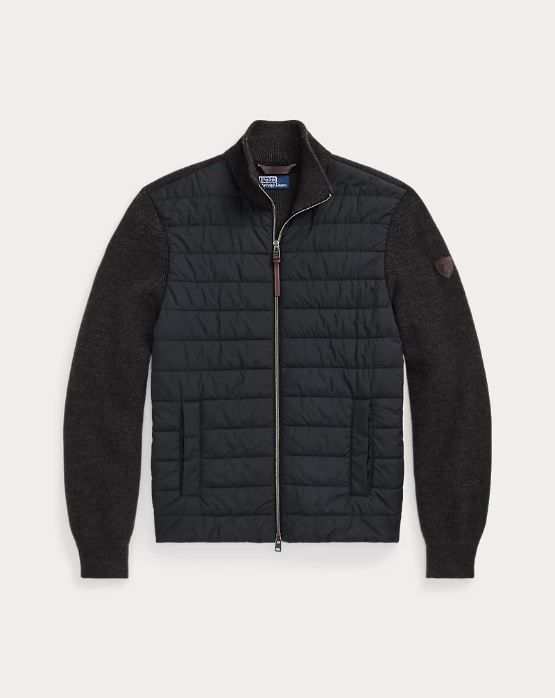 Washable Wool Hybrid Full-Zip Sweater