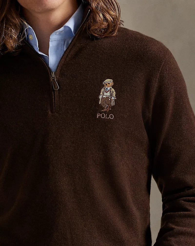 Polo Bear Wool Quarter-Zip Sweater