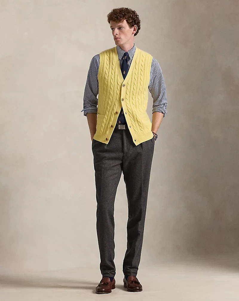 Cable-Knit Wool-Cashmere Sweater Vest