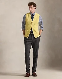 Cable-Knit Wool-Cashmere Sweater Vest