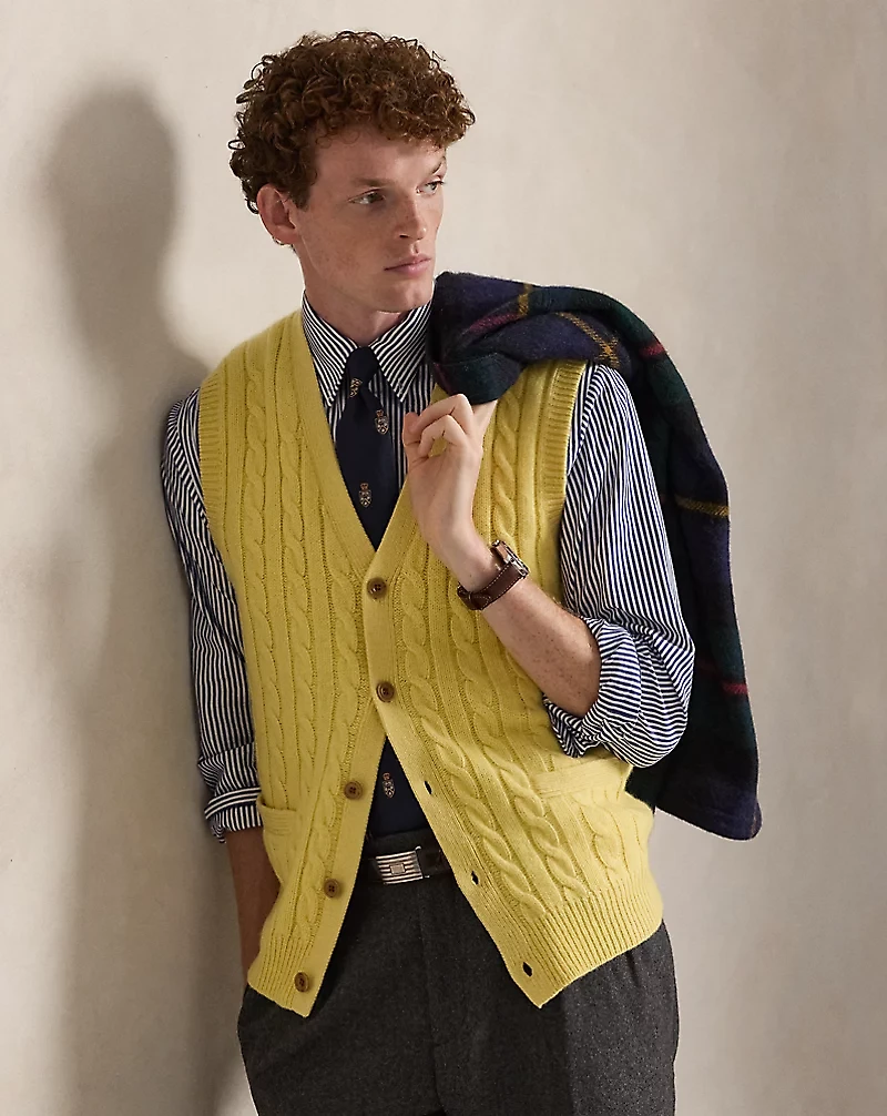Cable-Knit Wool-Cashmere Sweater Vest
