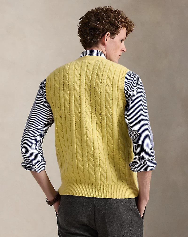Cable-Knit Wool-Cashmere Sweater Vest