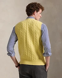 Cable-Knit Wool-Cashmere Sweater Vest