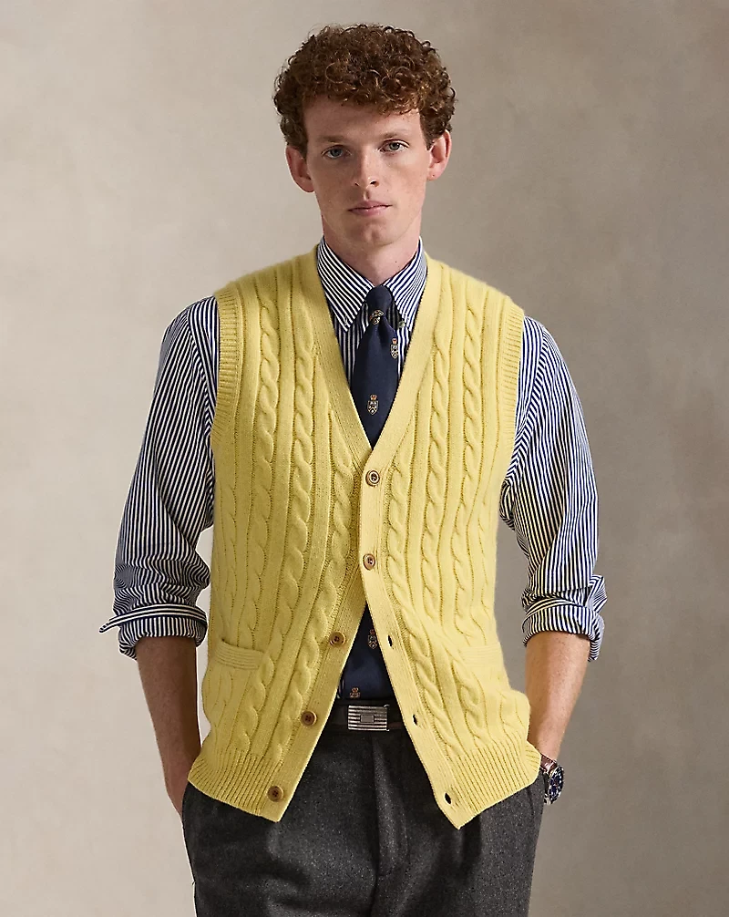 Cable-Knit Wool-Cashmere Sweater Vest