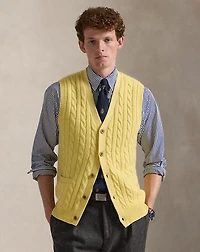 Cable-Knit Wool-Cashmere Sweater Vest
