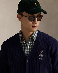 Big Fit Dog-Embroidered Wool Cardigan