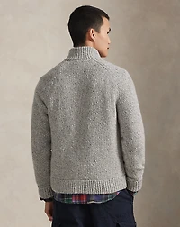 Wool-Blend Mockneck Cardigan