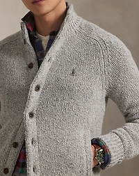 Wool-Blend Mockneck Cardigan