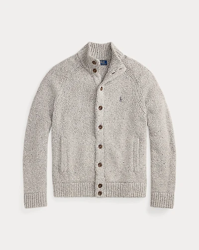 Wool-Blend Mockneck Cardigan