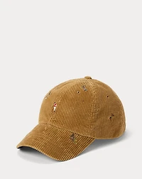 Duck-Embroidered Corduroy Ball Cap