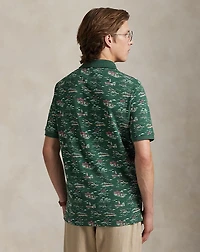 Classic Fit Scenic-Print Mesh Polo Shirt