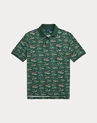 Classic Fit Scenic-Print Mesh Polo Shirt