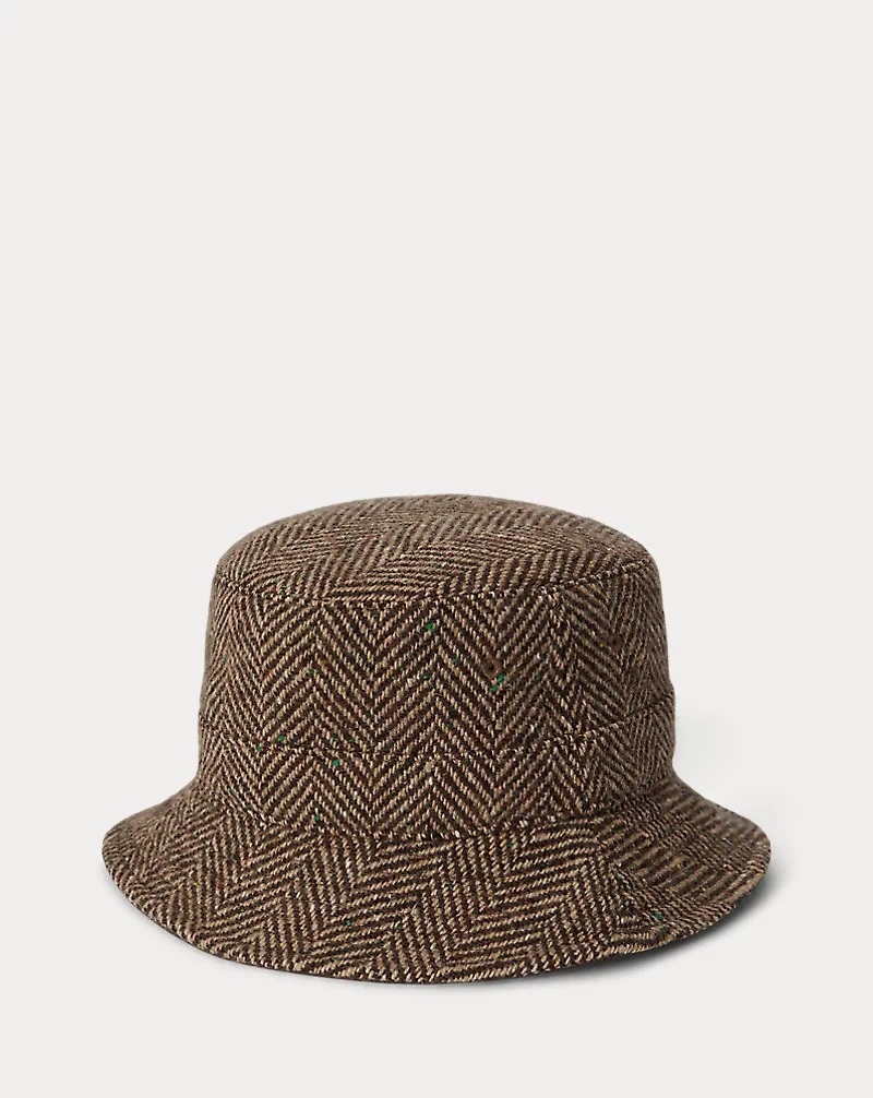 Herringbone Tweed Bucket Hat