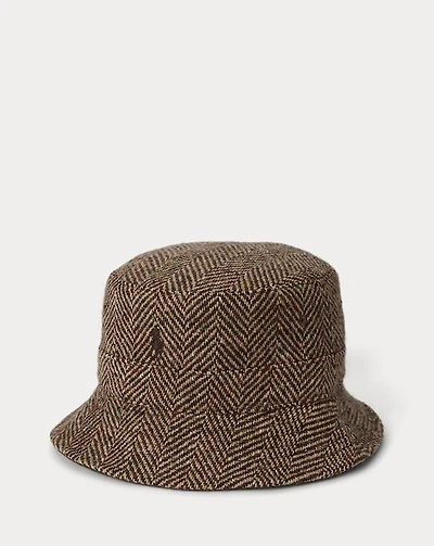 Herringbone Tweed Bucket Hat