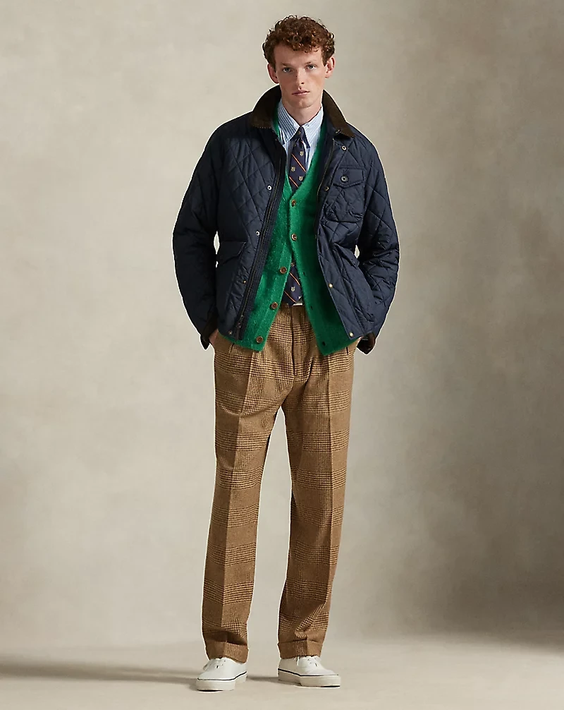Whitman Relaxed Glen Plaid Pleated Pant