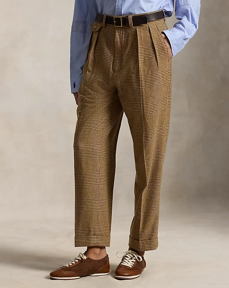 Whitman Relaxed Glen Plaid Pleated Pant