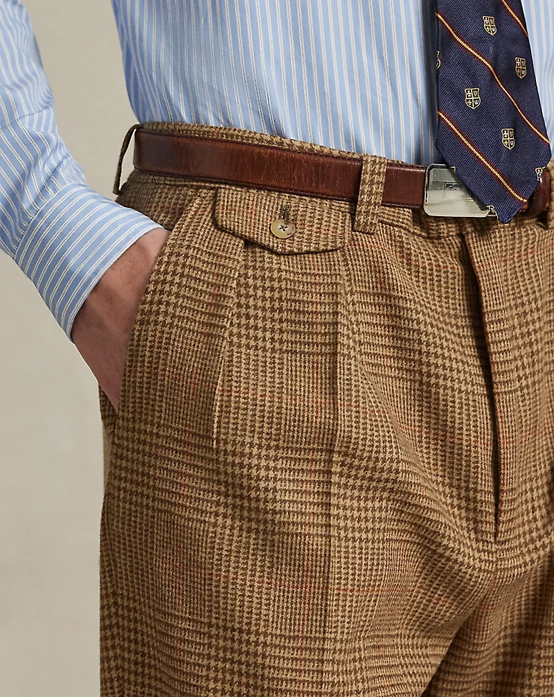 Whitman Relaxed Glen Plaid Pleated Pant