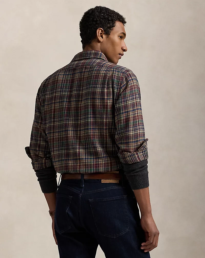 Classic Fit Plaid Brushed Flannel Shirt