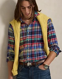 Classic Fit Plaid Brushed Twill Shirt