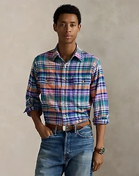 Classic Fit Plaid Brushed Twill Shirt