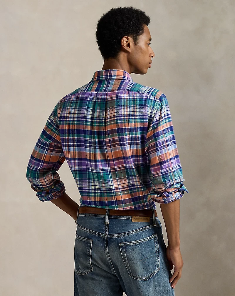 Classic Fit Plaid Brushed Twill Shirt