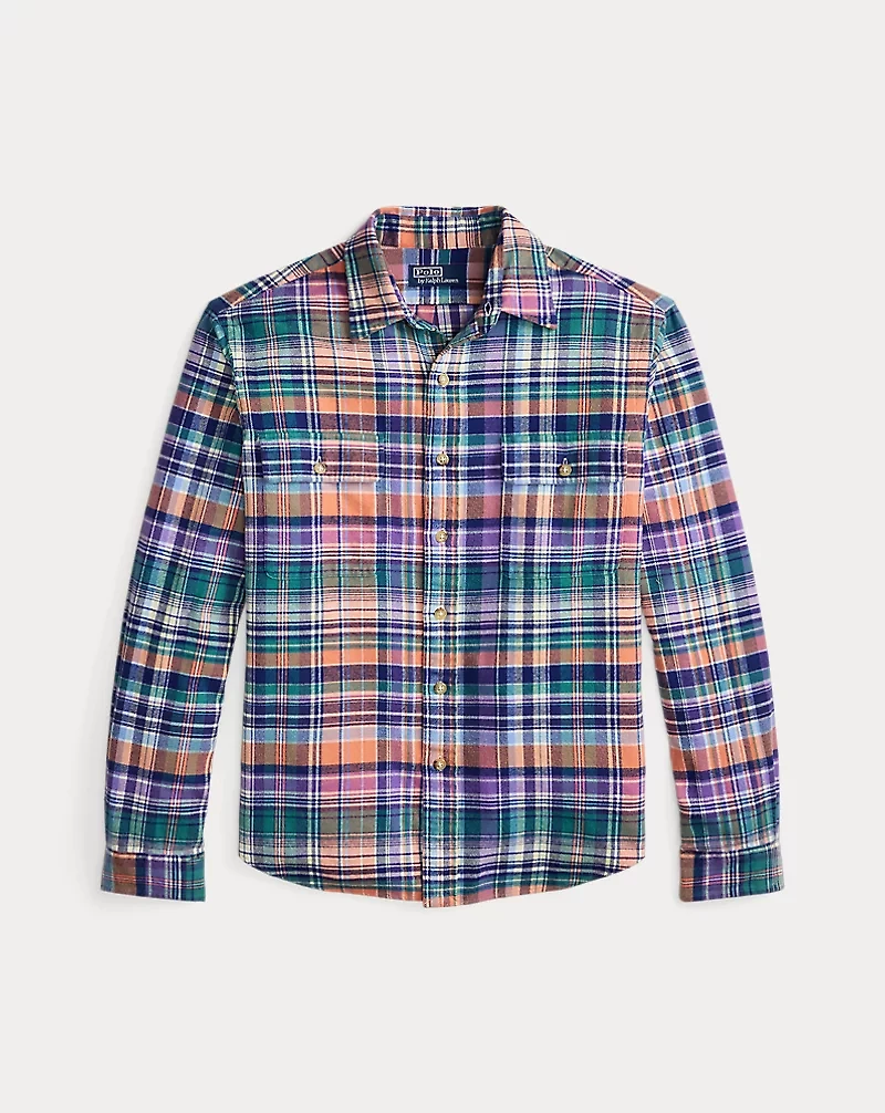 Classic Fit Plaid Brushed Twill Shirt