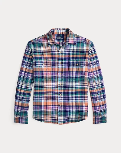 Classic Fit Plaid Brushed Twill Shirt