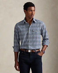 Classic Fit Plaid Poplin Shirt