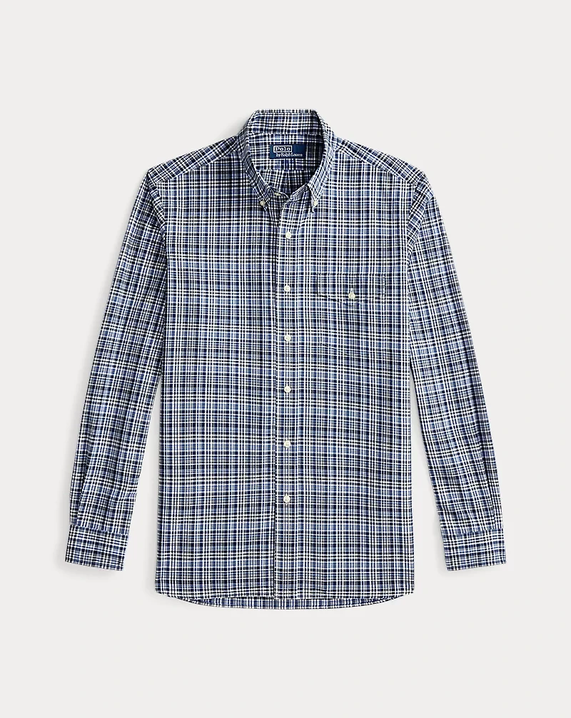 Classic Fit Plaid Poplin Shirt