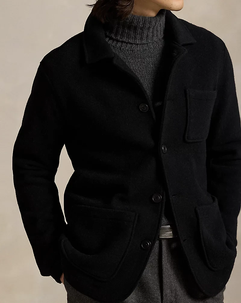 Wool-Blend Utility Shirt Jacket