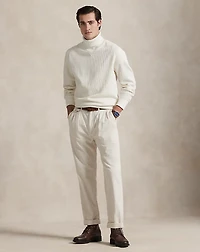 Waffle-Knit Fleece Turtleneck