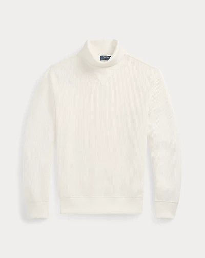 Waffle-Knit Fleece Turtleneck