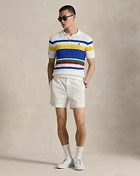 US Open Cable-Knit Polo-Collar Sweater