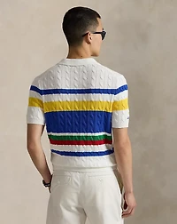 US Open Cable-Knit Polo-Collar Sweater