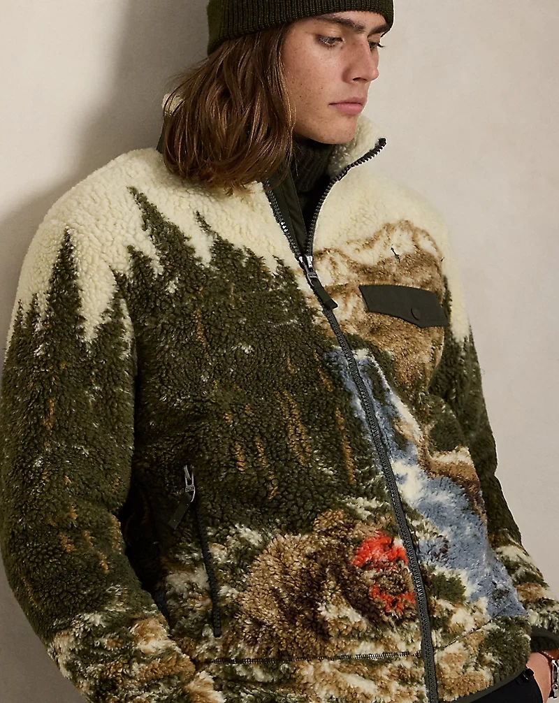 Pile Fleece Graphic Jacket